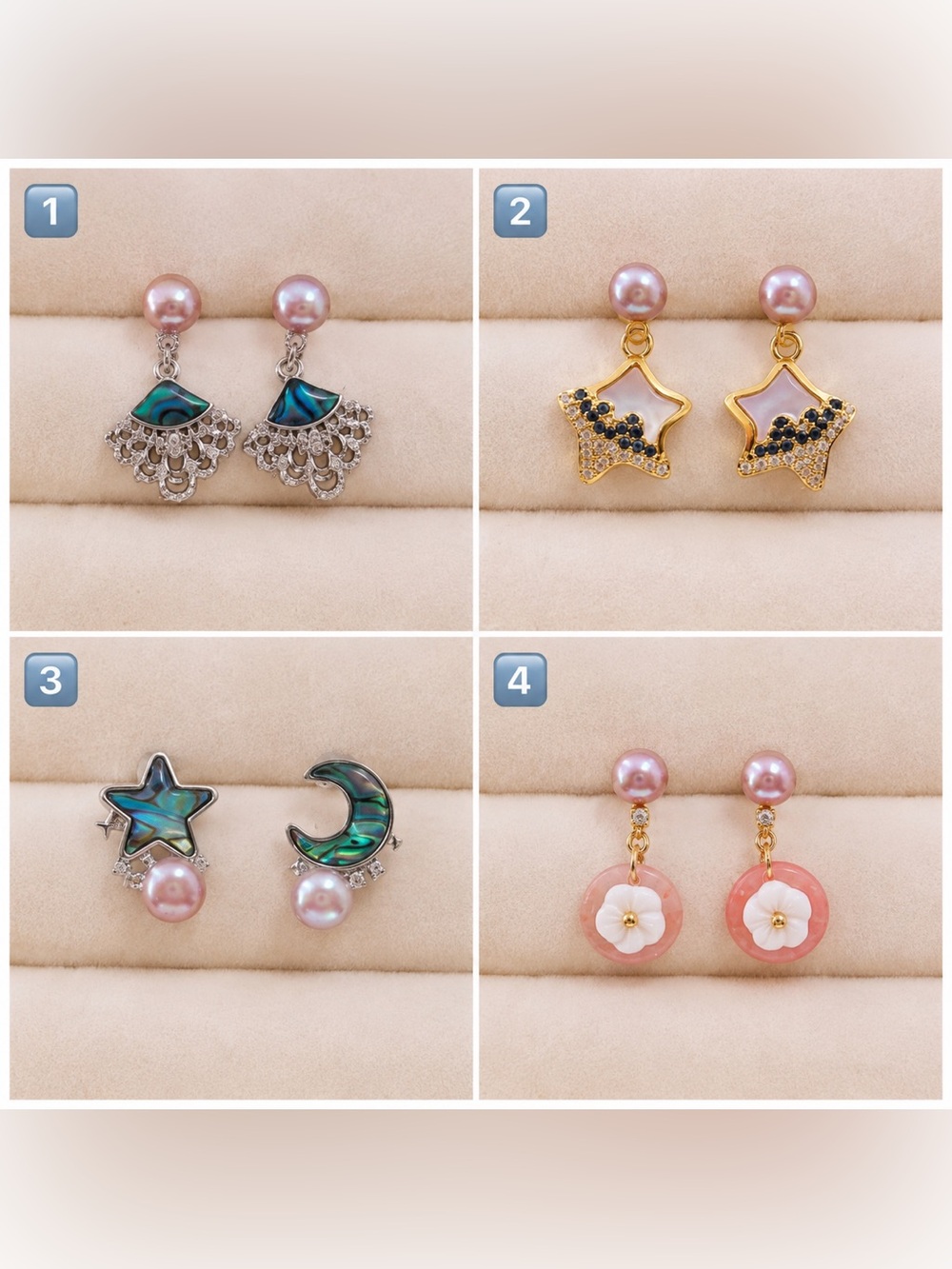 Abalone | Mother of Pearl | Natural Purple Pearl Studs